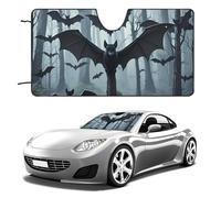 Purple Black Goth Spooky Bat Car Windshield Sun Shade - Foldable Auto Front Window Sunshade, Heat Reflective Sunshield Protector Window Sun Blocker for Cars SUV Trucks (55 X 30 in)