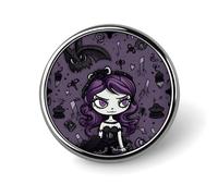 Purple Black Goth Spooky Brooch Pins Lapel Pins for Men Women Badge Button Cover Decorative Jewelry Charms for Hats Bags Backpacks Suits Shirts Scarves Clothing Accessories Banquet Wedding Gift