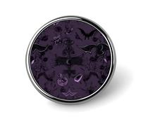 Purple Black Goth Spooky Button Pin Personalized Metal Lapel Pins Badges Classic Round Brooch Pin Novelty Unique Enamel Pins Cute Funny Pinback Button Badge for Jackets Backpacks Bags Coat