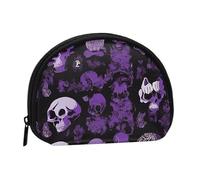 Purple Black Goth Spooky Coin Purse Zipper Pouch Small Wallet for Women