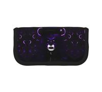 Purple Black Goth Spooky Cute Canvas Pencil Pouch - Organized Storage for Travel & Daily Use Pencil case, Makeup Pouch