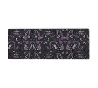 Purple Black Goth Spooky Extra Large Desk Pad,Non-Slip Rubber Base Mat, for Keyboard, Mouse and Desk Protection
