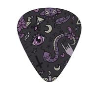 Purple Black Goth Spooky Fashion Colour Guitar Picks 12 Packï¼Œ For Acoustic Guitar Electric Guitar Ukulele