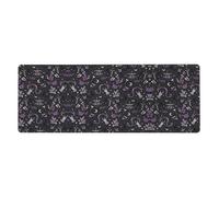 Purple Black Goth Spooky Gaming Desk Mat, Wide Surface Desk Pad for Keyboard, Mouse and Improved Gaming Stability