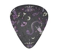 Purple Black Goth Spooky Guitar Plectrums Classical Triangle Bass Acoustic And Electric Guitar Plectrums For Guitarists 12 Pieces