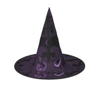 Purple Black Goth Spooky Halloween Witch Hats 3 Pcs, Witches Hat Mens Womens Floating Hats Costume Accessories Indoor Outdoor Halloween Decorations For Porch Yard Indoor Outdoor Decor Party Supplies