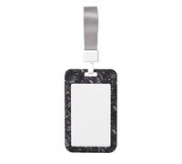 Purple Black Goth Spooky Id Badge Holder with Detachable Neck Strap, Waterproof Vertical Name Card Holders, for Nurse Students Teachers Staff