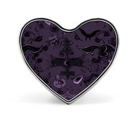 Purple Black Goth Spooky Lapel Pin Elegant Heart Shape Brooch Badge Funny Personalized Pinback Button Badge Fashion Cute Heart Brooch Pins for Bag Jacket Clothes Accessories