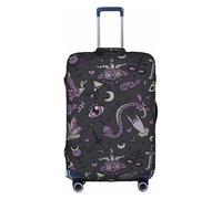 Purple Black Goth Spooky Luggage Cover Suitcase Trolley Case Protector Elastic Washable Anti Scratch Fit 18-32 Inch