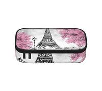 Purple Black Goth Spooky Pencil Case Large Capacity Pen Bag Office Stationery Bag Cosmetic Bag with Compartments for Girls Boys and Adults-Oil Painting Paris Eiffel Tower-One Size