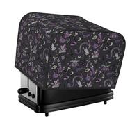 Purple Black Goth Spooky Print 4-Slice Toaster Cover Kitchen Accessory Appliance Protector Daily Use Waterproof