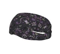 Purple Black Goth Spooky Print Fashionable Athletic Sweatband - Dual-Sided Full-Print, Breathable And Sweat-Wicking Headband For Sports And Exercises