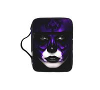 Purple Black Goth Spooky Print Large Bible Cover Bag, Carrying Book Case Church Bag Bible Protective With Zippered And Handle