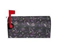 Purple Black Goth Spooky Print Mailbox Covers Magnetic Mailbox Post protective cover for Garden Yard Outdoor Decor