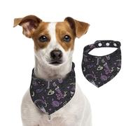 Purple Black Goth Spooky Print Pet Cotton Double Sided Scarf Soft Stylish Winter Wear For Dogs Cats Pets Accessory