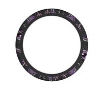 Purple Black Goth Spooky Printed Steering Wheel Cover, Car Interior Accessory, Easy To Install And Suitable For Most Car Models.
