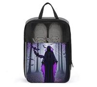 Purple Black Goth Spooky Shoe Bag Travel Shoe Organizer Water-Resistant Shoe Pouch with Zipper Sneaker Dust Bag, gray, One Size, Modern