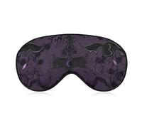 Purple Black Goth Spooky Sleep Mask Soft Comfortable Eye Mask with Adjustable Strap Eye Cover Eye Shade for Men Women Work Travel