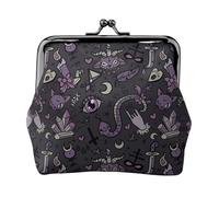 Purple Black Goth Spooky Small Wallets Woman,Wallets for Women,Coin Purse for Women,Small Womens Wallet,Small Makeup Bag for Purse