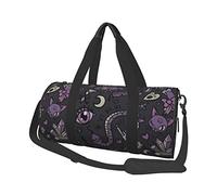 Purple Black Goth Spooky Sports Gym Bag With Shoe Compartment Waterproof Travel Duffel Bag For Men Women With Adjustable Strap, Black, One Size