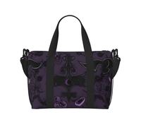 Purple Black Goth Spooky Water-Resistant Crossbody Travel Bag, Large Carry-On with Adjustable Strap, Multi-Compartment Weekender for Gym, Travel, Outdoor