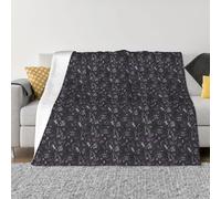 Purple Black Gothic Spooky Ultra-Soft Microfleece Blanket Lightweight Plush Fluffy Cozy Luxury Sofa Blanket, Multiple Sizes