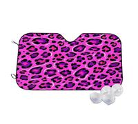 Purple Black Leopard Red Wind Sun Shade for Car Sun Visor Foldable Vehicle Sunshade 27.5×51.2 Inch
