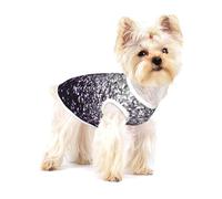 Purple Black Silver Glitter,Cotton Sleeveless Pet T-Shirt Soft Stretchy Puppy Breathable Vest,S