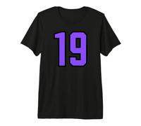 Purple Black Sport Team Number #19 Premium T-Shirt