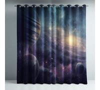 Purple Blackout Curtains Soft Microfiber Eyelet Curtain Thermal Curtains Universe Mysterious Planet for Living Room Bedroom Ring Top 42 x 54 Inches 2 Panels