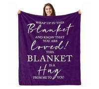 Purple Blanket Get Well Soon Gifts for Women Thinking of You Healing Hug Inspirational Gifts Positive Cheer up Presents for Women Friends Ladies Birthday Gifts Ideas, 150x130 cm