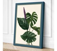 Purple Bloom Study Botanical Canvas Wall Art Print 36x24 Inch (91 x 61 cm)
