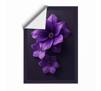 Purple Blooms in Silence Botanical Unframed Wall Art Print A4 (29.7×21cm), Wall Decor for Living Room, Bedroom, Office & Home, Art Gift