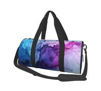 Purple Blue Background in a Watery Style Print Travel Duffel Bag, Lightweight Sports Gym Bag with Shoulder Straps for Women Men Teen ravel Business Trip