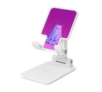 Purple Blue Cat Ghost In Sheet Foldable Cell Phone Stand Adjustable Angle Height Desktop Portable Cellphone Cradle Compatible With All Smartphone White-Style