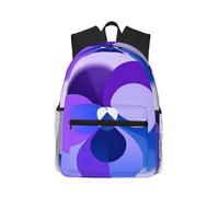 Purple Blue Circle Print Lightweight Backpack for Women and Men Cute Travel Backpack with Shoulder Straps