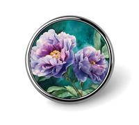 Purple Blue Flower Emerald Green Marble Round Badge Button Pins Custom Brooches Lapel Pins for Women Men Clothing Decoration