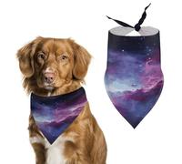 Purple&Blue Galaxy Dog Bandanas Adjustable Large Pet Washable Scarves Cat Dogs Kerchief Triangle Bibs Scarf Daily Handkerchief Pet Bibs Holiday Bandana for Small Medium Large Dogs