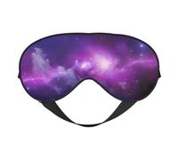 Purple&Blue Galaxy Print Soft Eye Mask â€“ Elastic Nighttime Shade, Light-Proof Blindfolds for Plane, Yoga, Travel