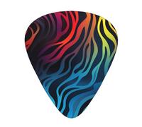 Purple Blue Green Camouflage Zebra Stripes 12 Pack Guitar Plectrums With Storage Case, 0.46/0.71/0.96mm, Including Thin, Medium Thick Guitar Plectrums For Electric Guitars Bass Ukulele