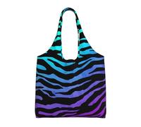 Purple Blue Green Camouflage Zebra Stripes Aesthetic Tote Bag For Girls : With Full-Page Printing For Women Lady Canvas Polyester Tote Bag