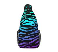 Purple Blue Green Camouflage Zebra Stripes Crossbody Sling Bag Crossbody Shoulder Chest Bag Shoulder Strap Waist Fanny Pack Men Women