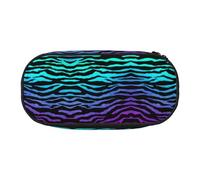 Purple Blue Green Camouflage Zebra Stripes Cute Aesthetic Big Capacity Zipper Pencil Cases Pen,Portable Office Desk Organizer for Adults