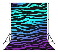 Purple Blue Green Camouflage Zebra Stripes Lightweight Photo Backdrop Soft Background For Indoor Shooting, Party & Live Streaming - 5x7ft