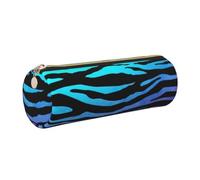 Purple Blue Green Camouflage Zebra Stripes Print Pencil Case Cylindrical Stylish Pen Pouch Office Accessories Stationery Organizer