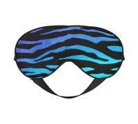 Purple Blue Green Camouflage Zebra Stripes Print Silk Sleep Eye Mask Soft Eye Cover with Adjustable Strap Comfortable for Travel Office Nap