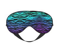 Purple Blue Green Camouflage Zebra Stripes Print Soft Eye Mask - Adjustable Strap, Elastic Nighttime Shade for Meditation, Travel, and Yoga