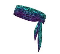 Purple Blue Green Camouflage Zebra Stripes Print Tennis Tie Headband Hair Band Unisex Sport Head Tie for Basketball,Running,Karate