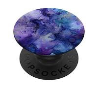 Purple-Blue-Marble-Effect - Watercolor-Marbled-Design PopSockets Grip and Stand for Phones and Tablets