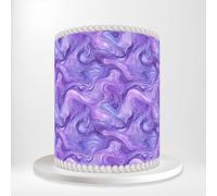 Purple Blue Marble Swirls Glitter Abstract Fluid Wrap Around Print A4 Edible Paper Icing Sheet Cake Topper Side Ribbon Border Decor for Personalised Themed Decorations